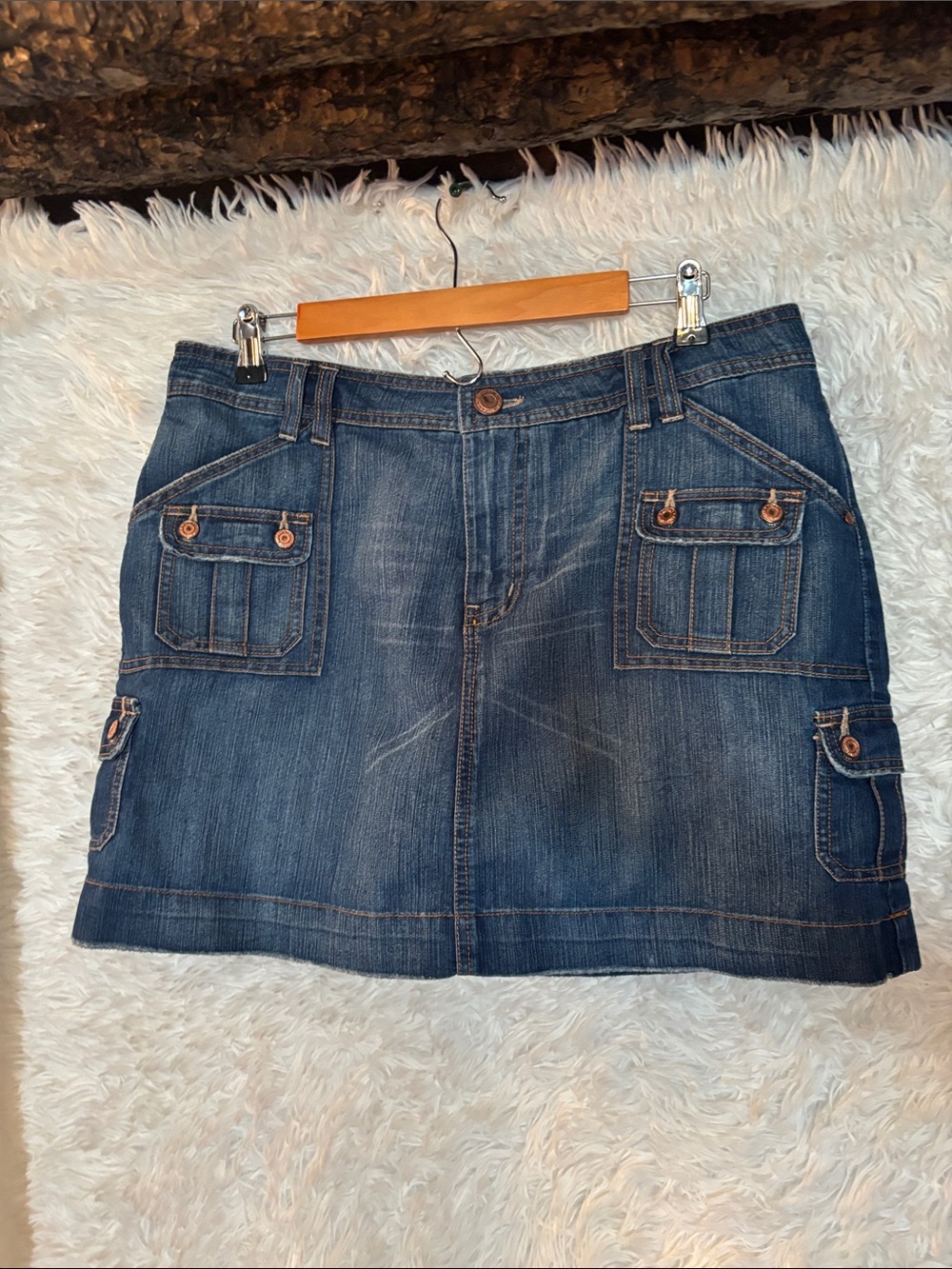 90s Vintage Faded Glory Jean Mini Skort Size 14